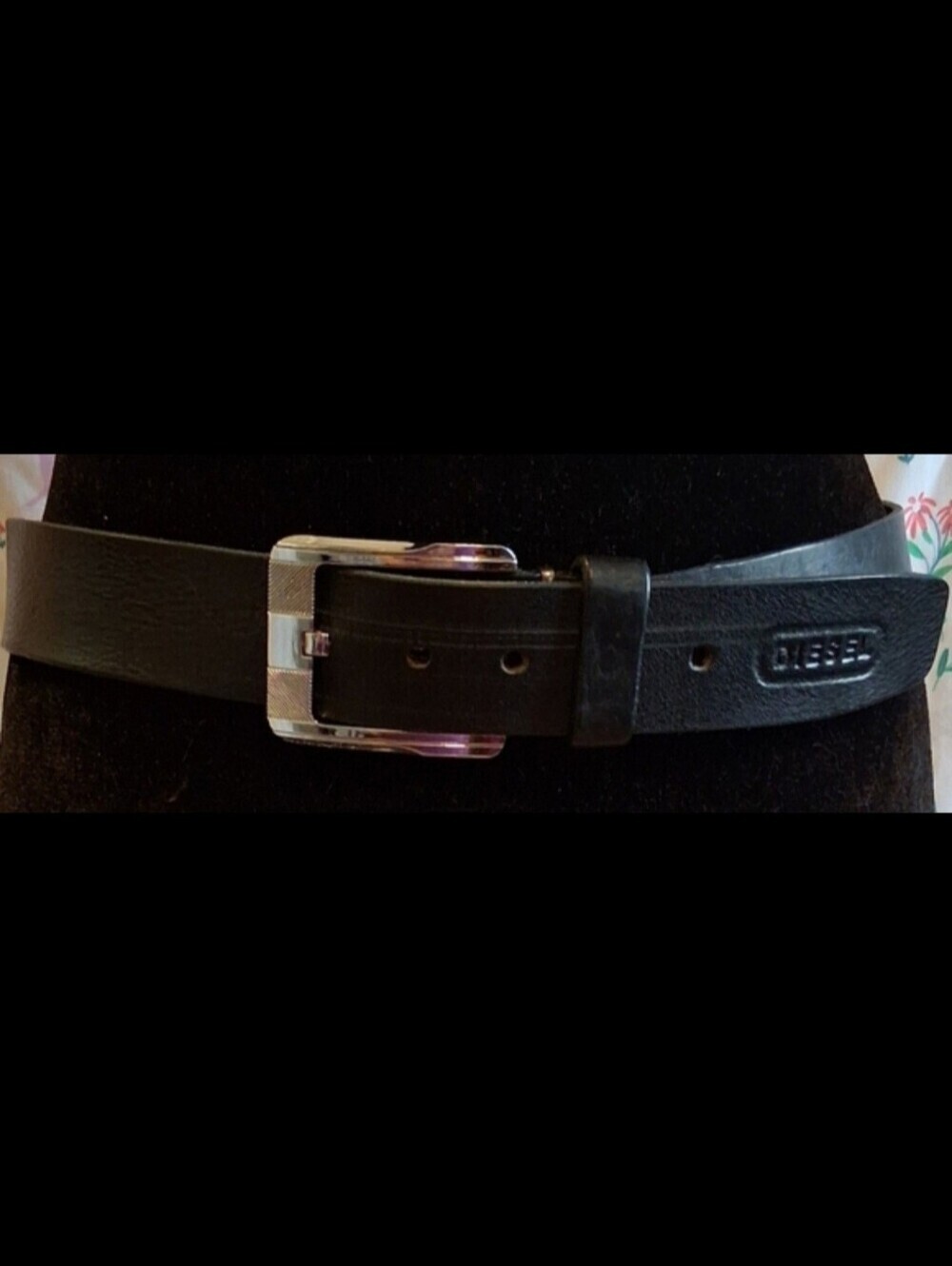 EUC Vintage 90s Diesel Bluestar Black Cowide Moto Streetwear Casual Belt 43in